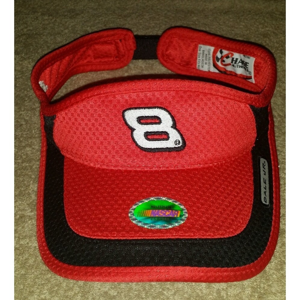 Men's Chase Authentics Dale Earnhardt Jr #8 red/black visor hat Cap snap-on‎